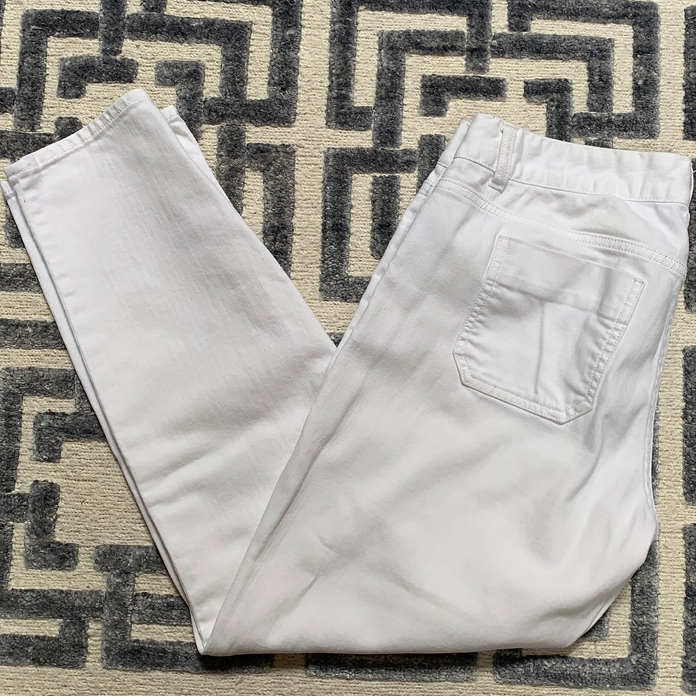 Land’s End Canvas white slim fit cropped jeans